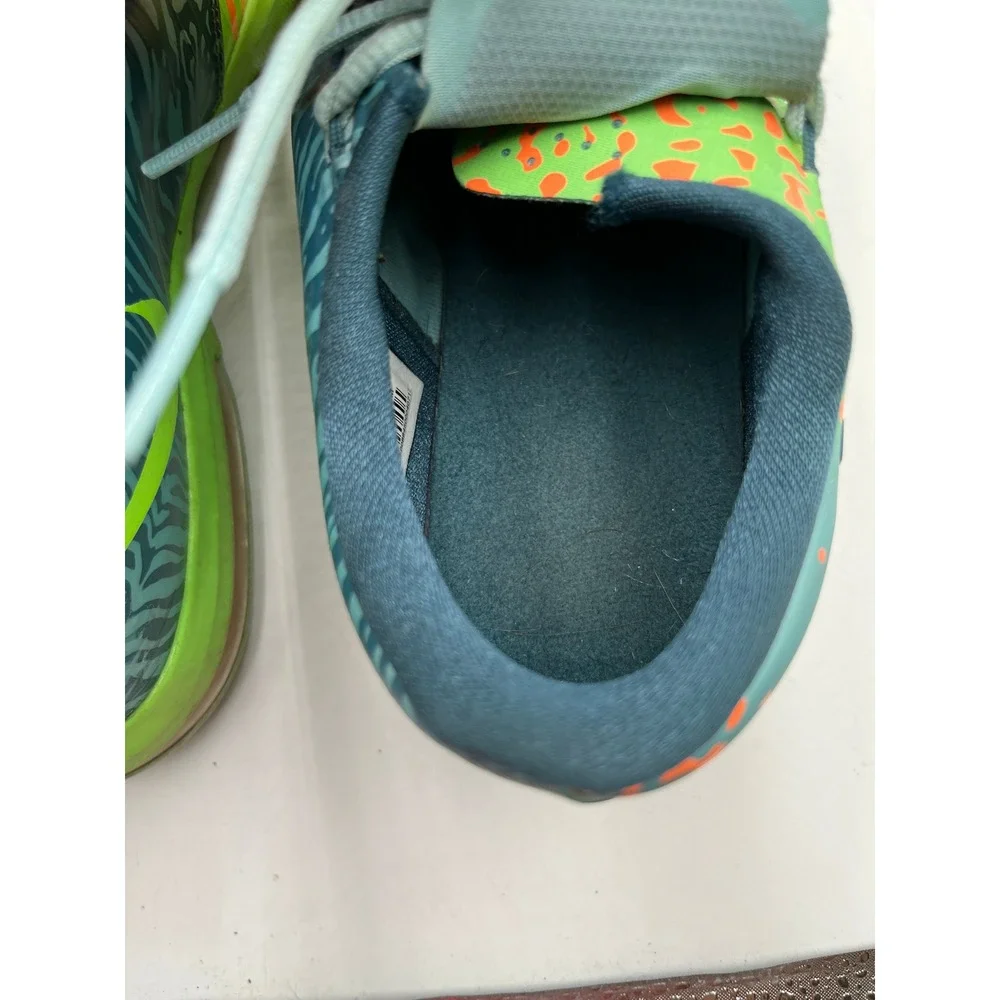 Nike KD VI 6 599477-302 Sneakers Boys 6Y Green Orange Tiger Athletic Shoes